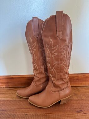 Billini Tan Cowgirl Boots by Altar’d State size 8